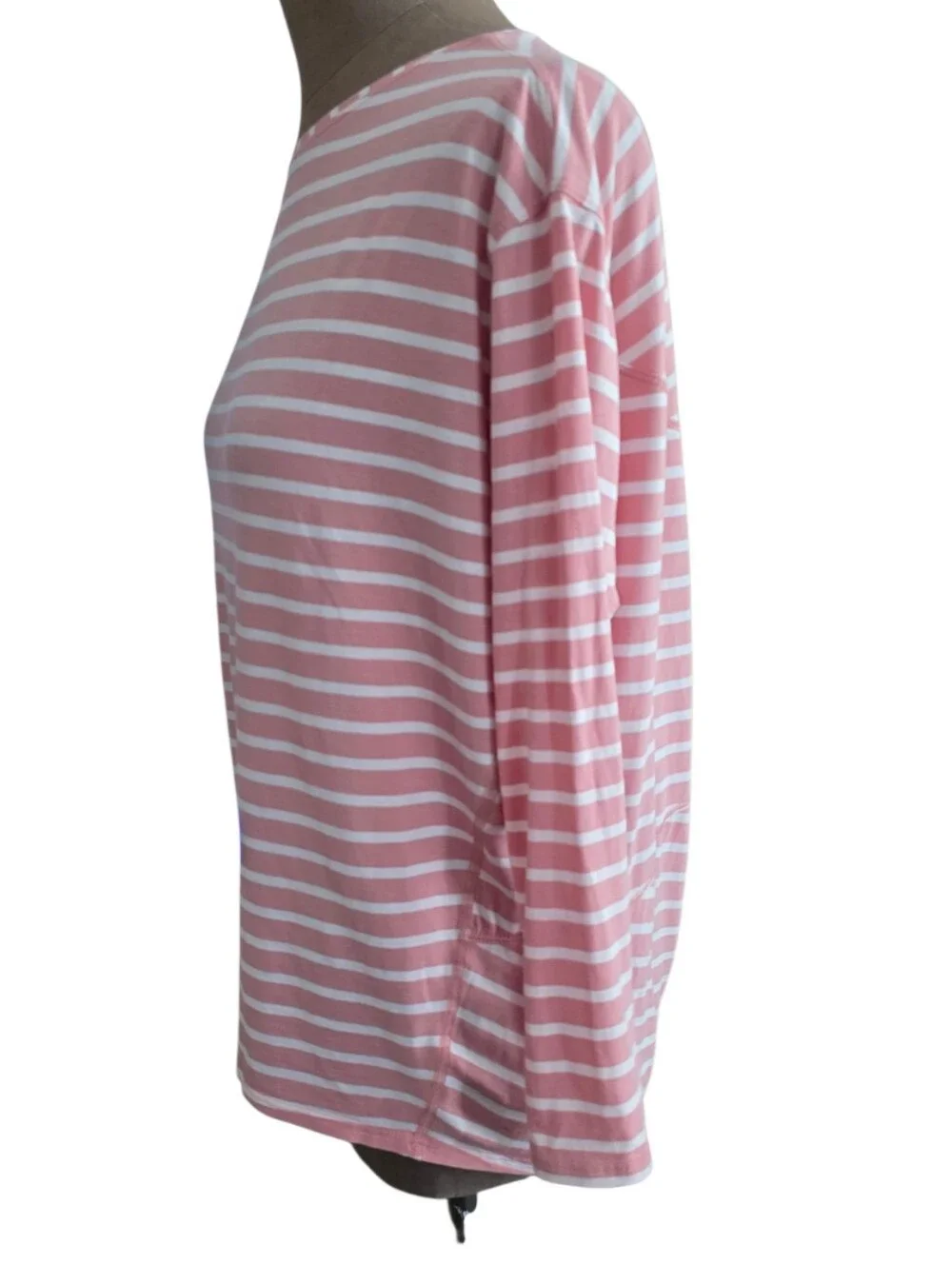 Lululemon Back In Action Long Sleeve in Yachtie Stripe Pink Pastel White Size 4